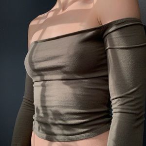 Garage - Green Off The Shoulder - Crop Top